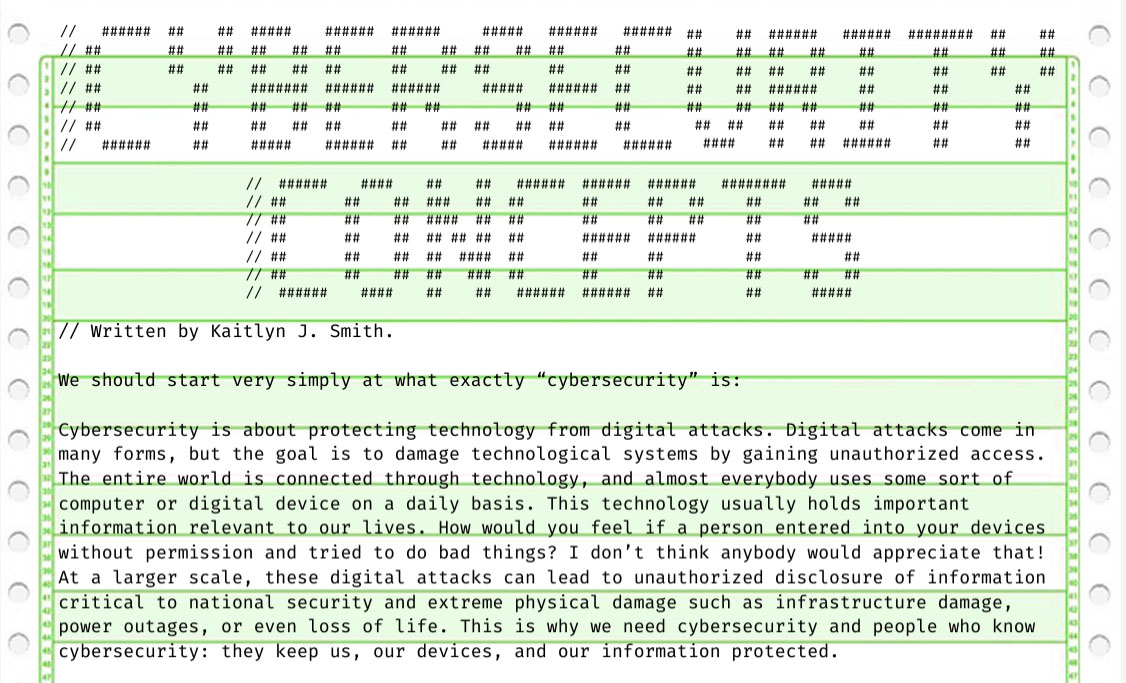 Screenshot of Cybersecurity Concepts document; full text follows