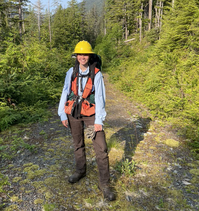 Elizabeth Cuccio on a trail