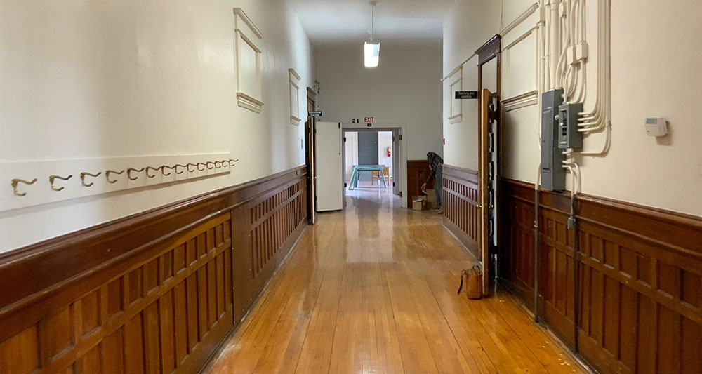 Before image of hallway used in Yellowstone scene.