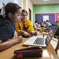 Students work on agricultural project.