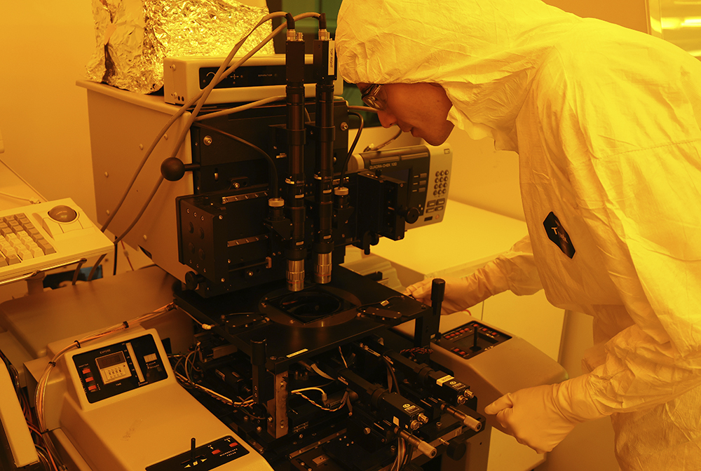 Anthony Engler working in a clean room 