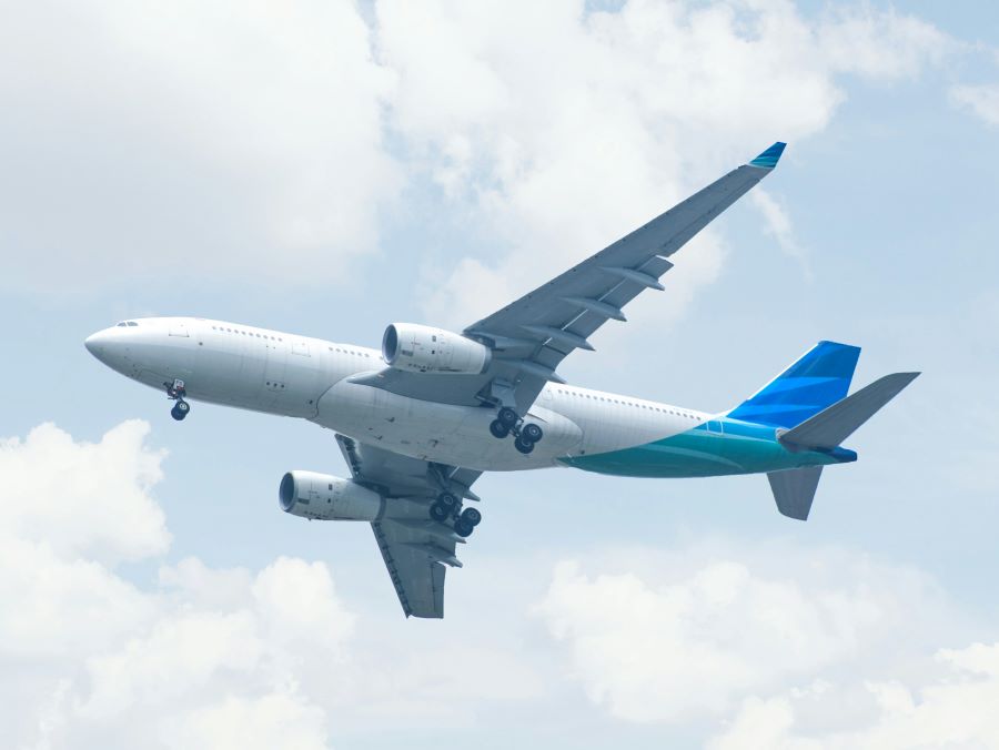 airplane viewed from below