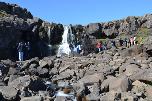 Geology students doing field work